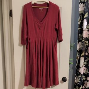 Torrid Super Soft Plush Burgundy Midi Dress Size 1